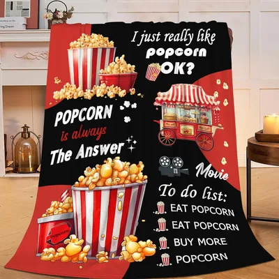 Popcorn Movie Lover Blanket for People Who Can't Stop Snacking