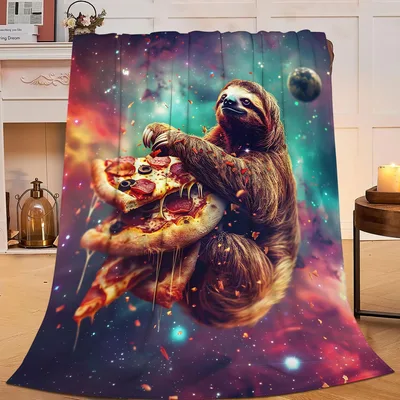 Sloth Pizza Galaxy Blanket