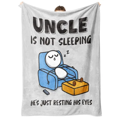 Uncle Napping Funny Blanket: Resting His Eyes Design