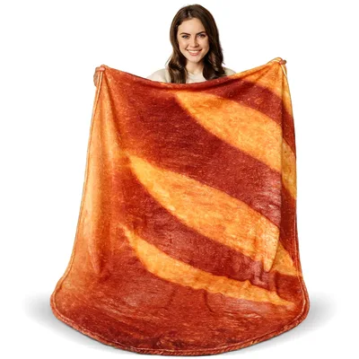Bacon Food Blanket: Realistic Striped Meat Print for Breakfast Lovers