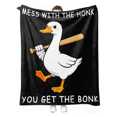Angry Goose Baseball Bat Blanket: Mess With The Honk You Get The Bonk