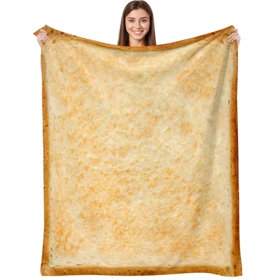 Toast Food Blanket featuring a realistic sliced bread design