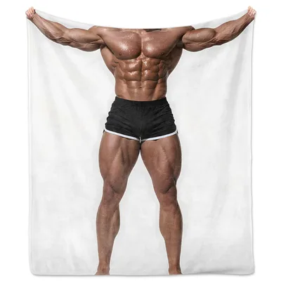 Muscle Man Bodybuilder Blanket: A Funny Illusion Throw for Gym Lovers