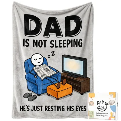 Dad Napping Funny Blanket: Resting His Eyes Design