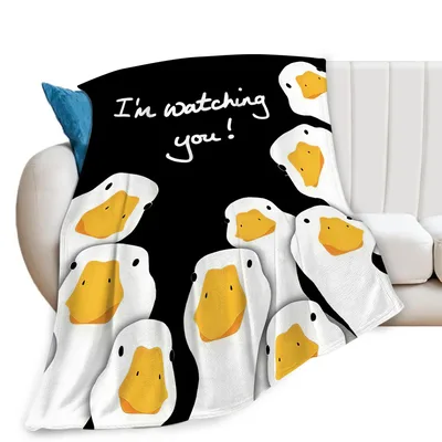 Funny Ducks Watching Blanket: I'm Watching You! Duck Print