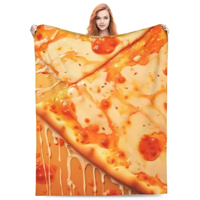 Cheese Pizza Blanket: Dripping Cheese Slice Design for Foodies