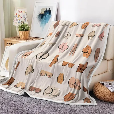 Funny Body Parts Pattern Blanket: A Hilarious Design for Bold Shoppers