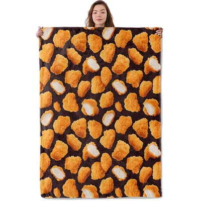 Fried Chicken Nuggets Pattern Blanket