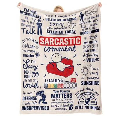 Sarcastic Humor Quotes Blanket: Witty Phrases for the Cynical