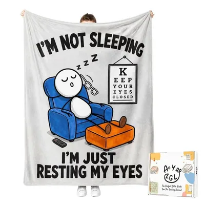 Funny Resting Eyes Blanket: I'm Not Sleeping Just Resting My