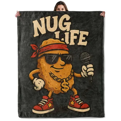 Nugget Rapper with Gold Blanket: A Hip-Hop Chicken Nugget Design