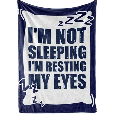 Funny Sleeping Humor Blanket: Resting My Eyes Design