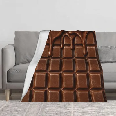 Chocolate Bar Print Blanket: Melting Chocolate Square Design
