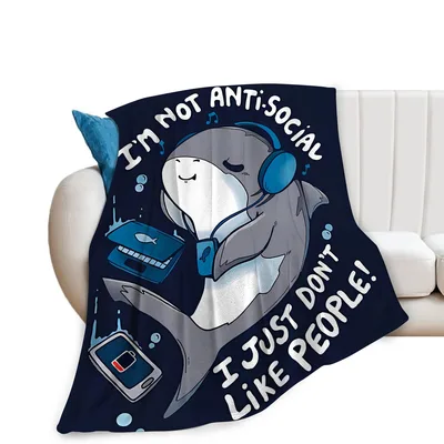 I'm Not Anti-Social Blanket: Shark Who Prefers Solitude