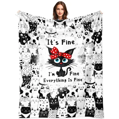 It's Fine Cat Everything Blanket: Sarcastic Feline Design