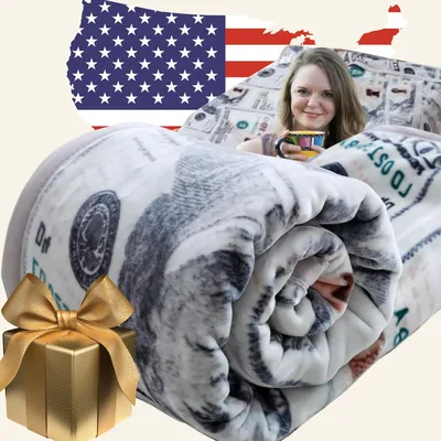 Hundred Dollar Bill Pattern Blanket for Money Lovers