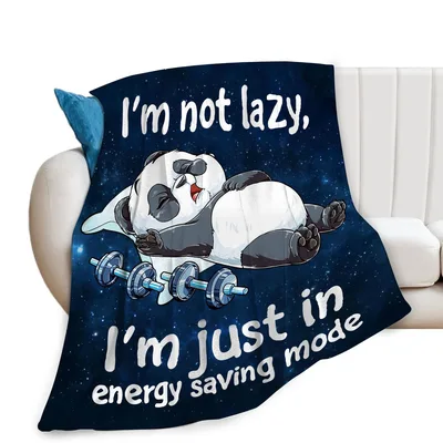 Panda in Energy Saving Mode Blanket: Lazy Humor for Couch Days