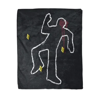 Crime Scene Chalk Outline Blanket for Mystery Lovers