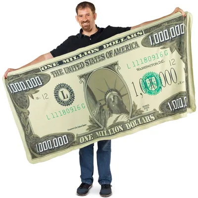 Million Dollar Bill Novelty Blanket: One Million Dollars Print