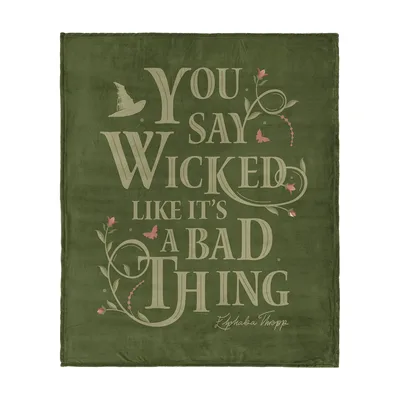 You Say Wicked Blanket: Sarcastic Quote Design with Witch Hat