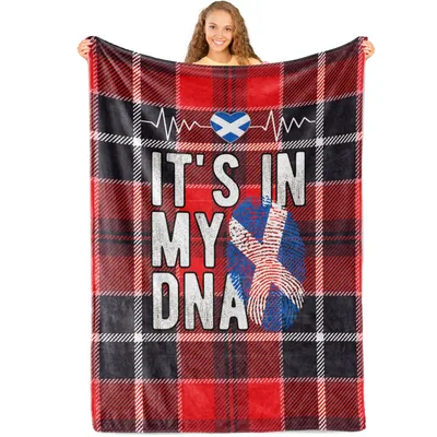 It's in My DNA Blanket: Scottish Tartan Heartbeat Design