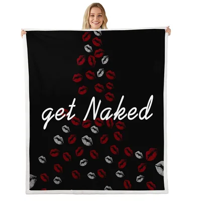 Get Naked with Red Blanket: Flirty Lips Design for Couples