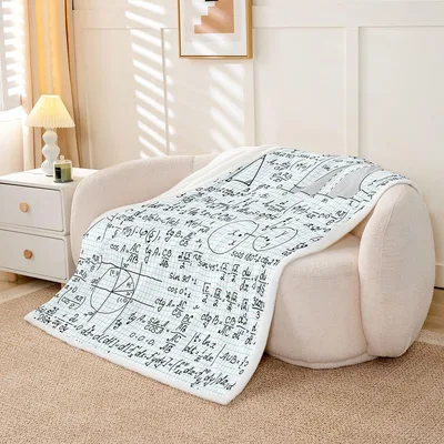 Algebra Student Blanket: Math Formulas on Graph Paper Design