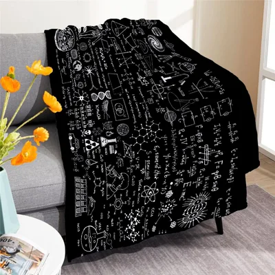 Science Formulas Chalkboard Blanket for Physics and Math Enthusiasts