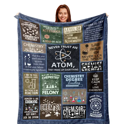 Chemistry Science Jokes Blanket featuring atomic puns