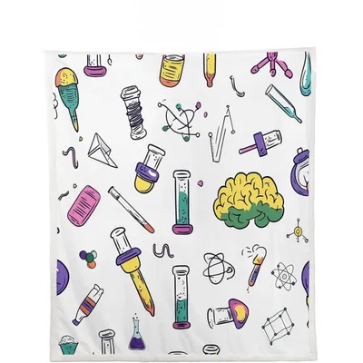 Science Lab Doodles Blanket: Playful Chemistry Equipment Pattern
