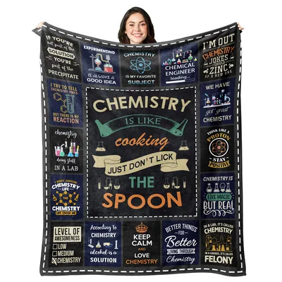 Chemistry Lover Science Jokes Blanket for Lab Enthusiasts