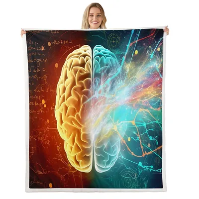 Brain Science Art Blanket: Dual Hemisphere Brain Design