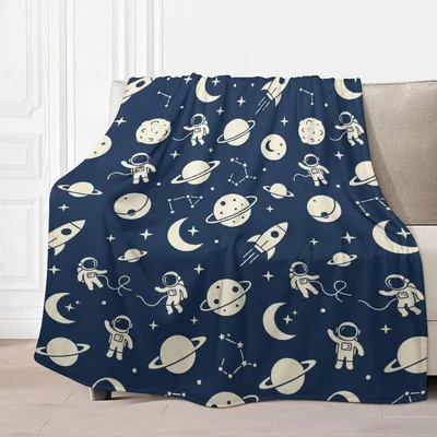 Rockets Planets and Astronauts Blanket for Space Lovers