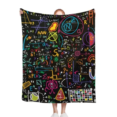Math Equations Chalkboard Pattern Blanket for Science Lovers