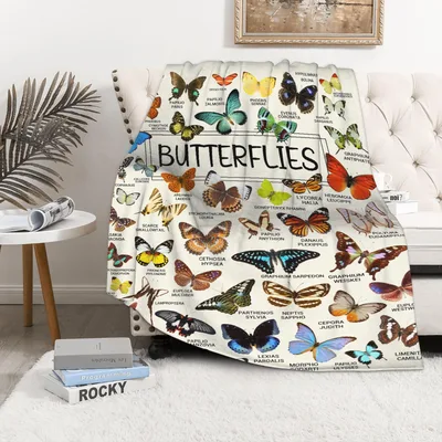 Butterfly Species Guide Blanket: A Scientific Print for Insect Lovers