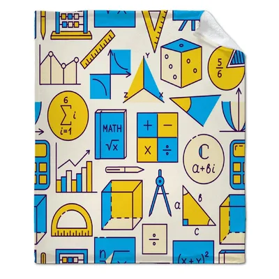 Math Formulas Geometric Pattern Blanket for Equation Lovers