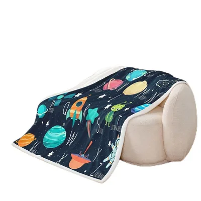 Outer Space Planets Rockets Blanket for Cosmic Explorers