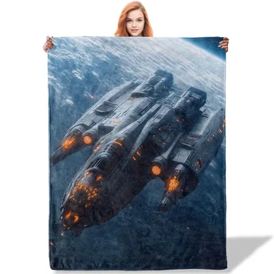 Galactic Cruiser Spaceship Over Blanket: Sci-Fi Vessel Design