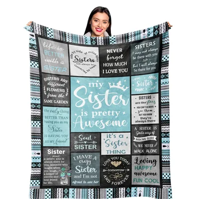 Sister Awesome Blanket: My Sister Is Pretty Awesome Quote Design