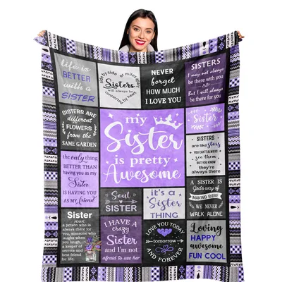 Sister Gift Blanket My Sister Is Pretty Awesome Design