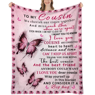 Cousin Gift Blanket: Sentimental Butterfly Design for Family Bonds
