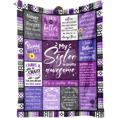Sisters Quotes Blanket: My Sister Is Pretty Awesome Design