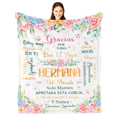 Gracias Sister Blanket: Floral Design Celebrating Sibling Love