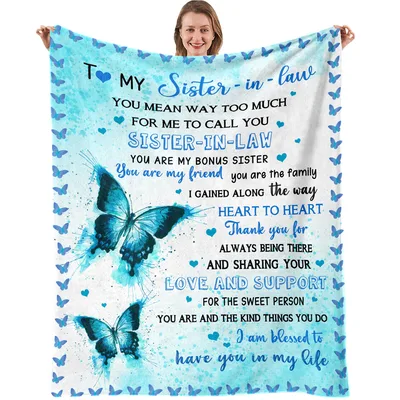 To My Sister-in-law Blanket: Bonus Sister Butterfly Design