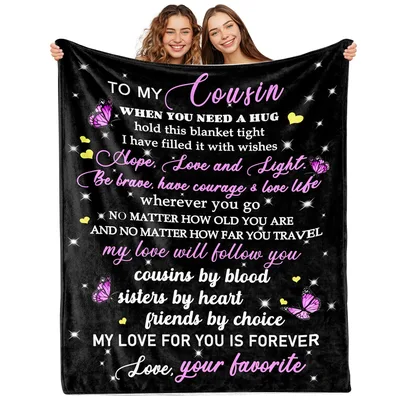 Cousins by Blood Blanket: A Poetic Gift for Your Favorite Cousin
