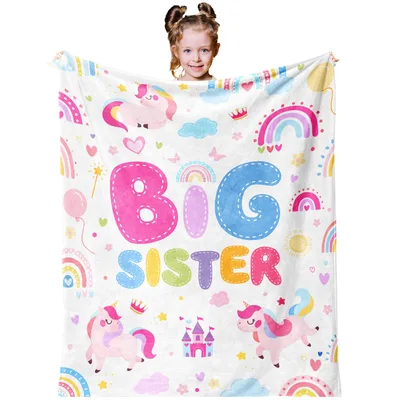 Rainbow Unicorn Blanket Celebrates the Big Sister Role with Magic