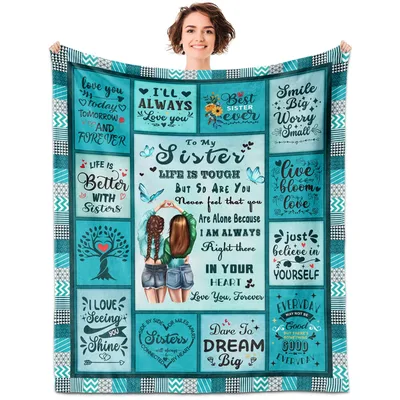 Sister Quotes Blanket: A Collage of Affection for Her
