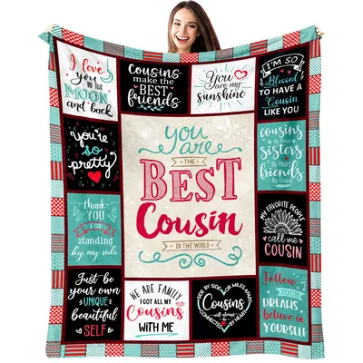 Cousin Family Quotes Blanket Best Cousin in the World Design