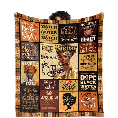 African American Sister Quotes Blanket Celebrating Bond and Strength