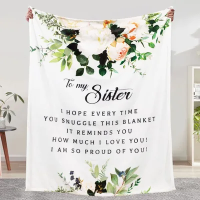 Sister Love Letter Floral Blanket: A Sentimental Gift for Her